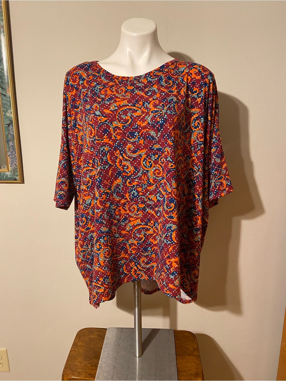 LuLaRoe Irma Red Multi Paisley Tunic